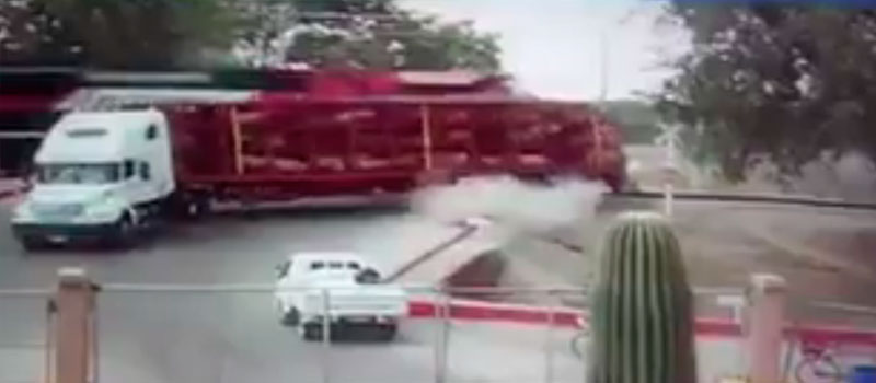 Tren arrolla a tráiler que transportaba cerdos en Navojoa (VIDEO) - Diario de Colima (Comunicado de prensa)
